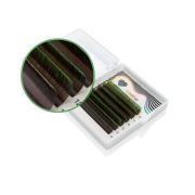 Ресницы двухтоновые зелёные Lovely MINI - 6 линий - MIX