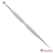 Шабер косметический Solinberg 9008, двусторонний , матовый, (15.5 см). с ложкой Уно и иглой Видаля