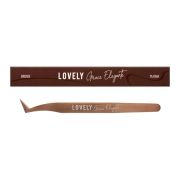 Пинцет для наращивания ресниц Lovely NanoFiber, серия Grace Elegante Bronze, тип Сапожок