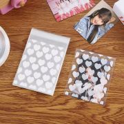 Подарочные пакеты прозрачные 10 х 8 см, 50 шт, белые сердечки