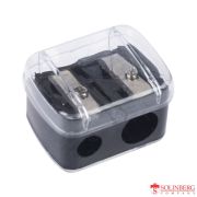 Точилка Dewal Beauty для косметического карандаша двойная, черная